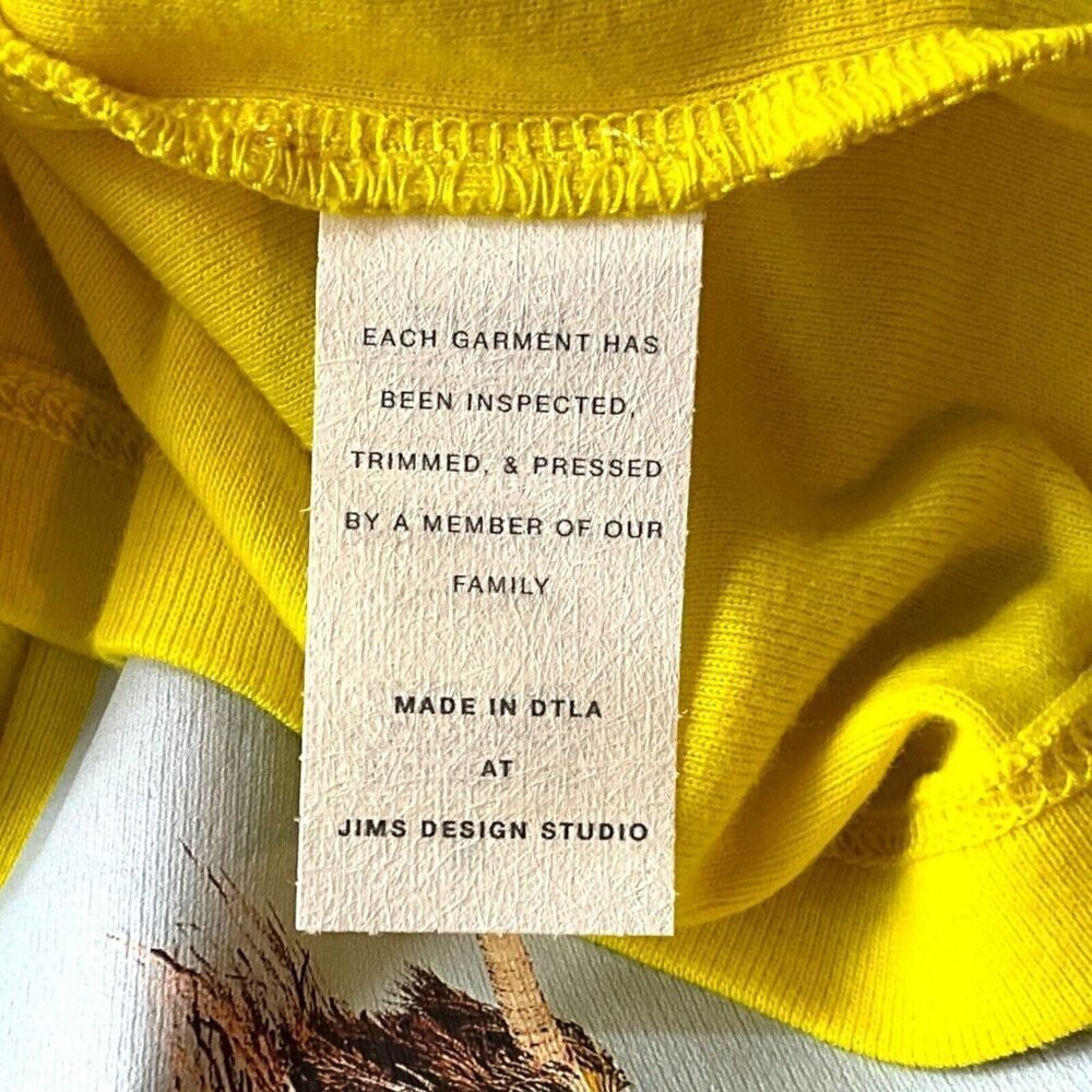 Father's Daughter Boxy Tee Shirt Yellow Size M Short Sleeve Crop Palm Trees - Picture 10 of 10